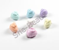 Fimo Pastel Rabbit Charm Beads Tiny Pk 7