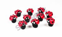 Fimo Ladybird Cupcake Charm Beads Mini Pk 10
