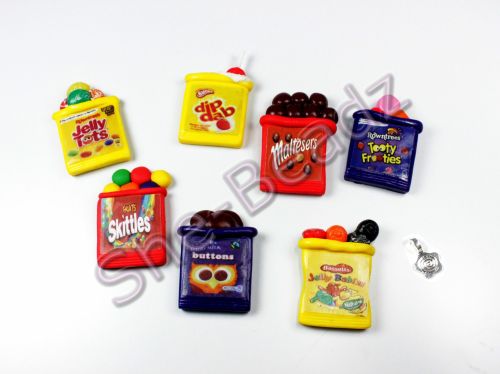 Fimo Various Open Sweet Packet Pendants with glue on bail Pk 2, YOU CHOOSE