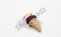 Fimo Triple Scoop Ice Cream Cone Charms Pk 10