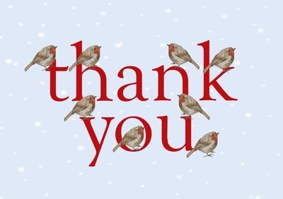 Christmas robins thank you