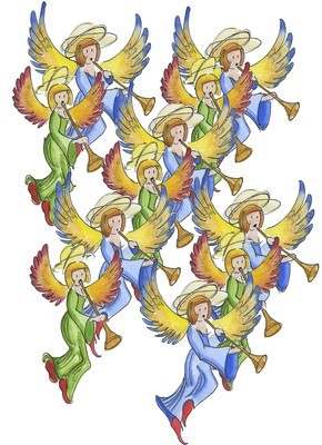 Heavenly host - pack of Christmas cards 