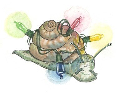 Snail - pack of Christmas cards