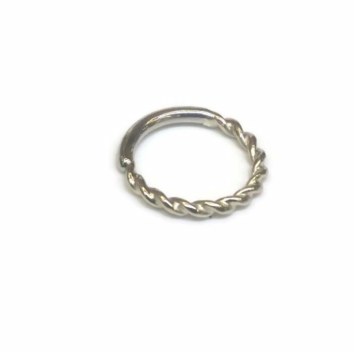 Twisted seam ring, 18 carat white gold