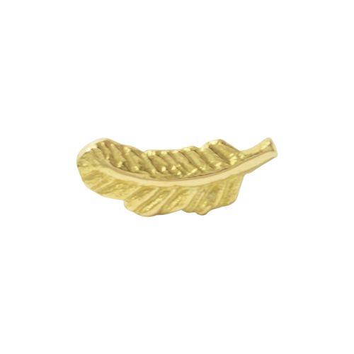 Feather push fit, 18 carat yellow gold, front only