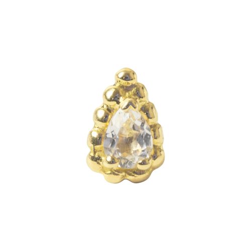 Ashru, 18 carat yellow gold set with white topaz, Front only.