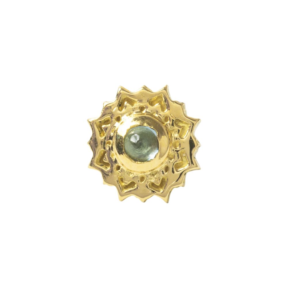 Mandala, 18 carat Yellow, Solid Gold, Front only.