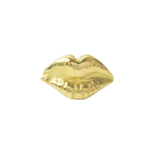 Hot Lips, 18 carat Yellow Solid gold, front only.