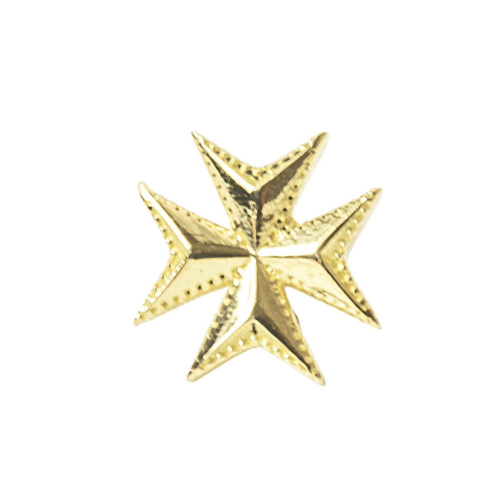 Maltese Cross, 18 carat Yellow Gold, front only