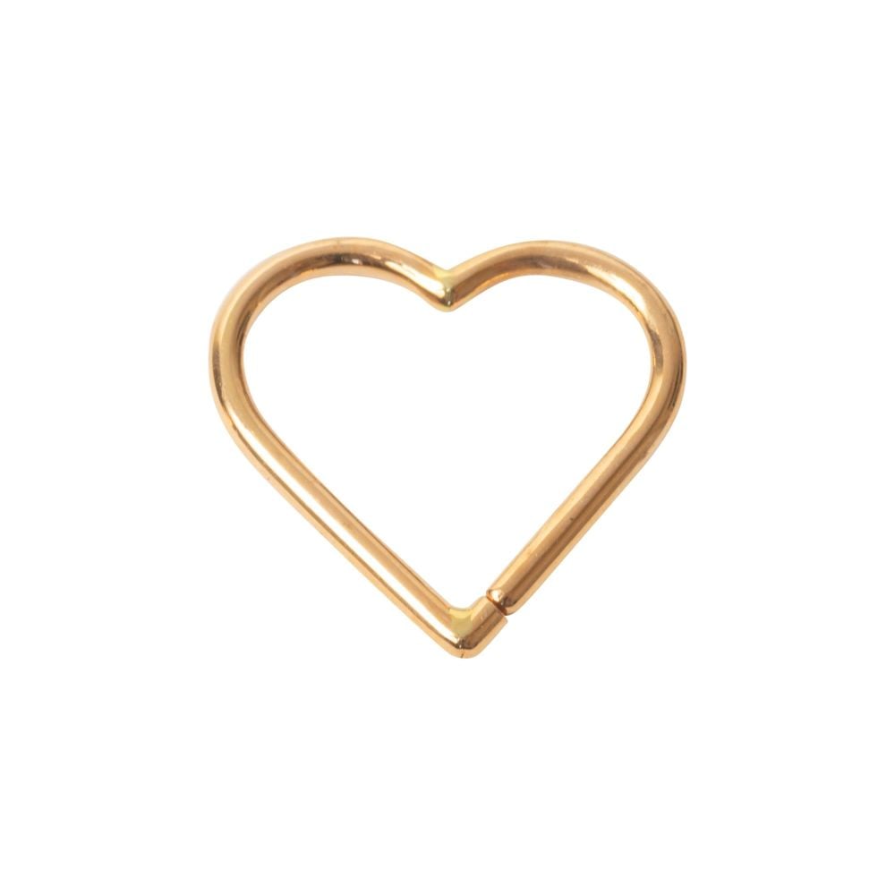 Heart of gold Seam ring 1.2 x 10 mm helix piercing, daith piercing