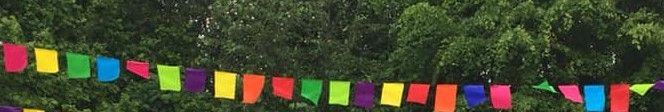Four metres of funky rainbow bunting 
