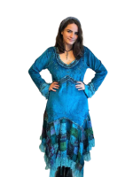 Rozanna velvety and lacey patchwork fae dress