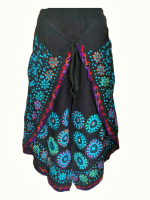 Faux Thai pants with batik print designs and shisha mirrors