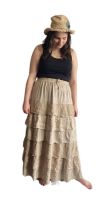 Stevie waterfall boho skirt   [light tan colour]
