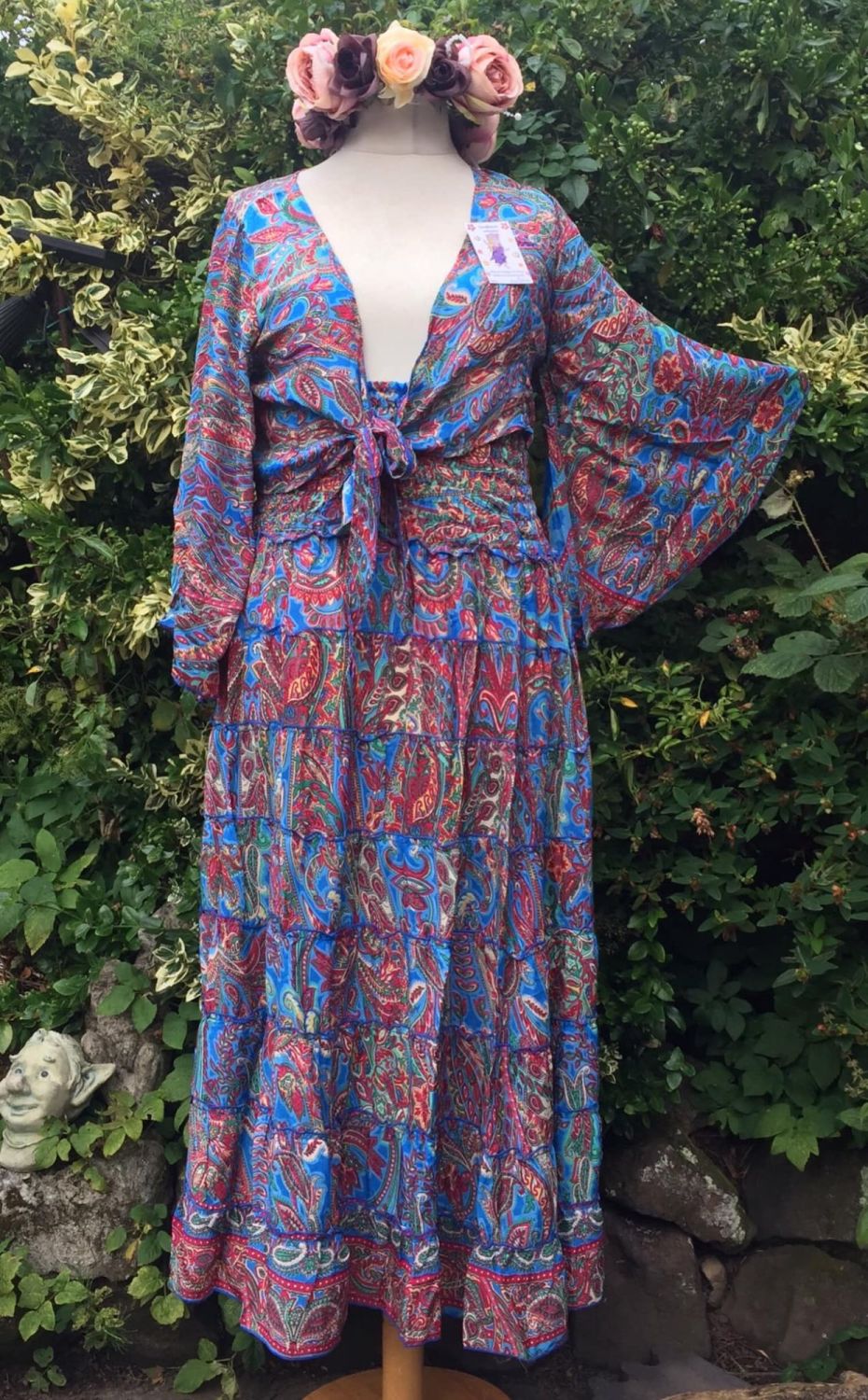 Stunning  boho matching skirt and top set can be worn as dress and top