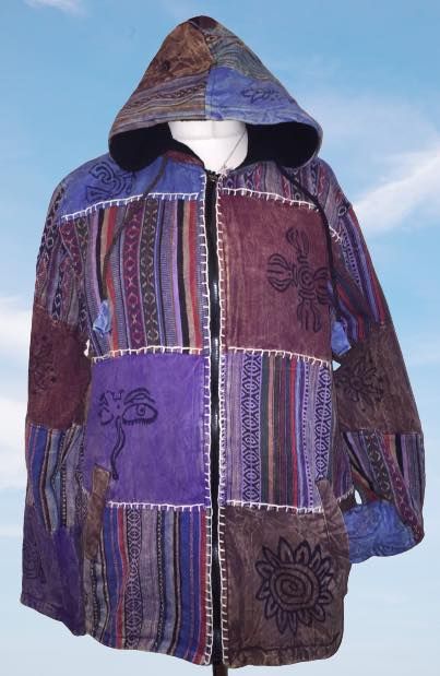 Fleece lined boho jacket [bust 48 inches]
