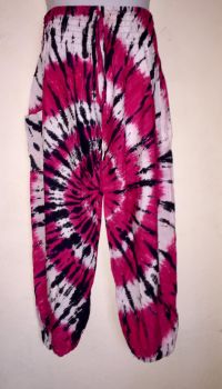Hippy festival CANDY  tie dye harem trousers [waist 22-50 inches]