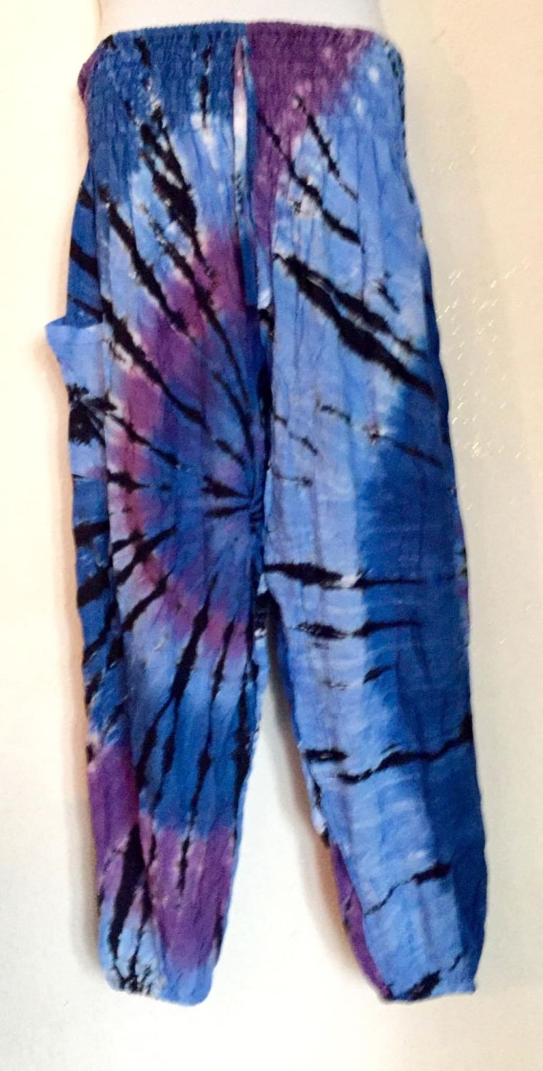 Hippy festival SKYE  tie dye harem trousers [waist 22-50 inches] TR07