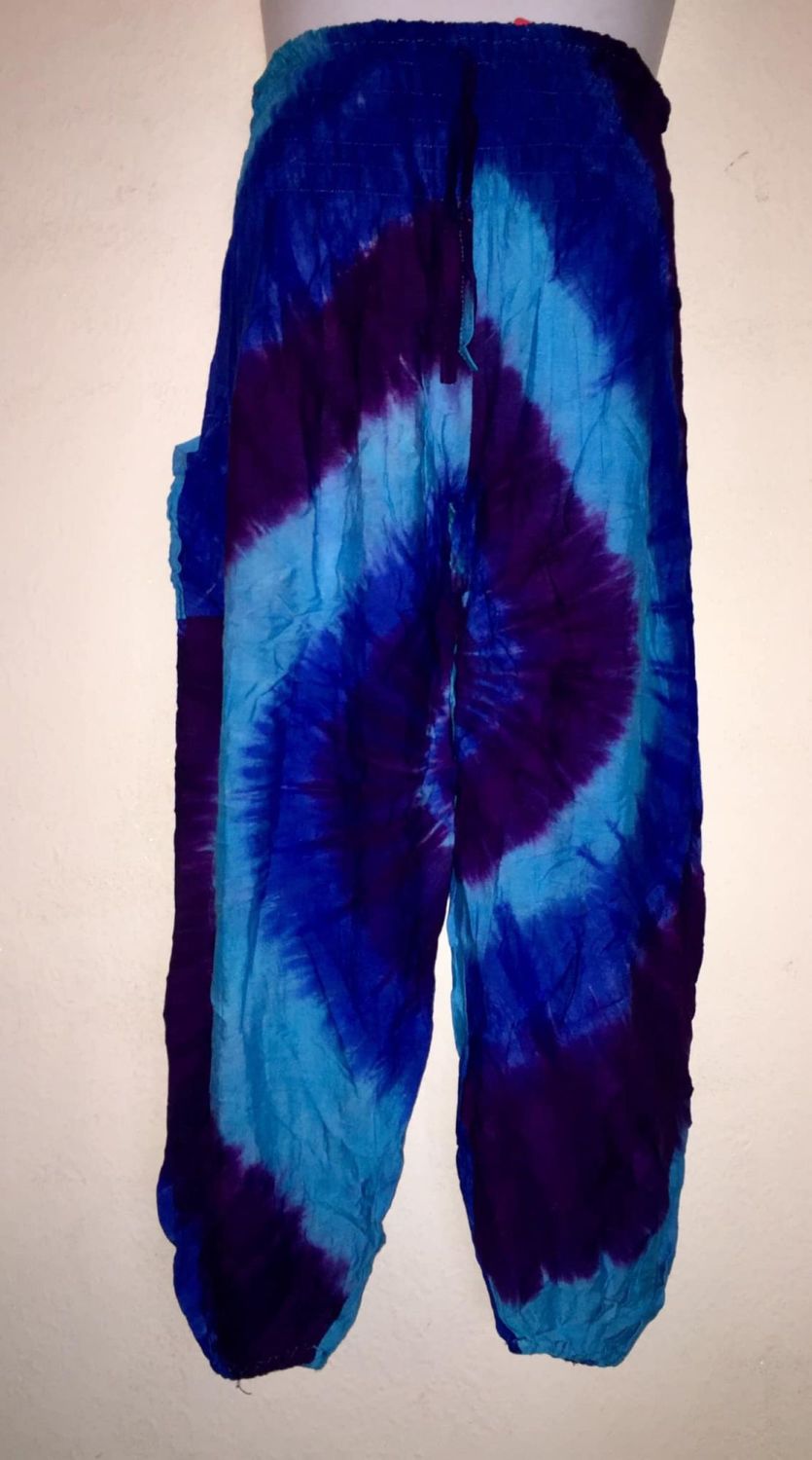 Hippy festival SKYE  tie dye harem trousers [waist 22-48 inches] TR24