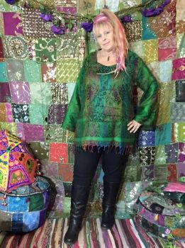 Pixie hooded Millie tunic top [two sizes available][forest]