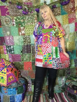 Lovely patchwork kaftan style hippie top