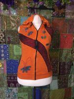 Hippy applique gilet with removable hood