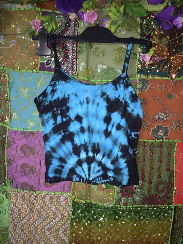 Tie dye strappy crop top approx size 8-10