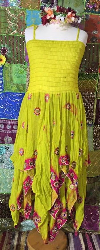 Long length Vintage sari faery dress 10-20 approx 