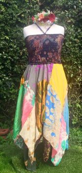 Double layer patchwork Rosie dress or wear as a skirt [bust up to 40 inches]