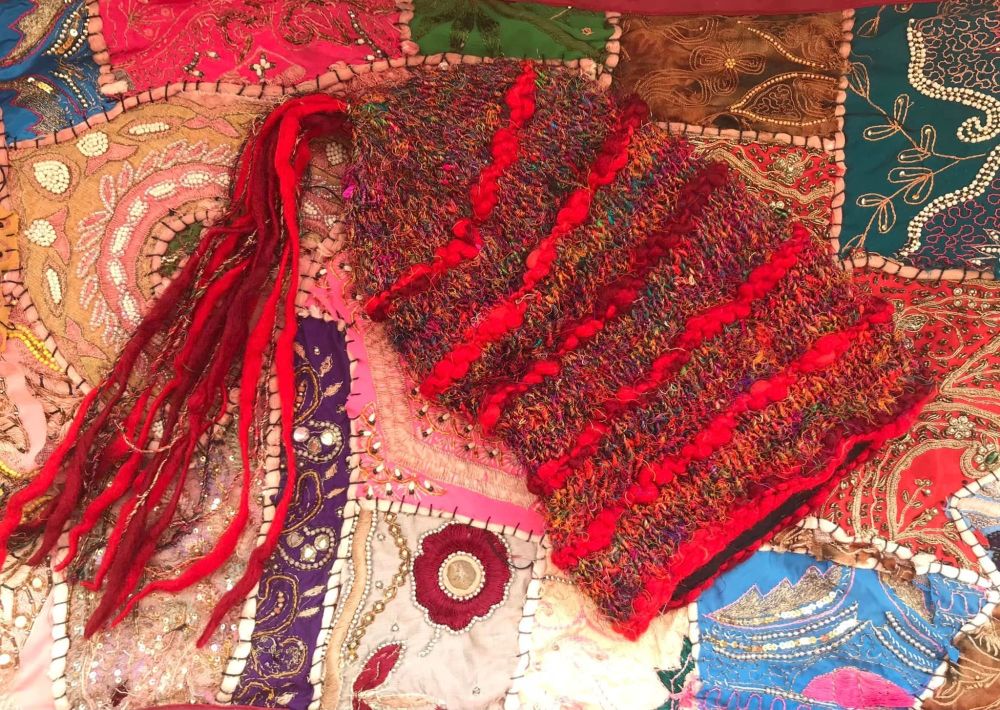 wool and recycled silk dreads hat