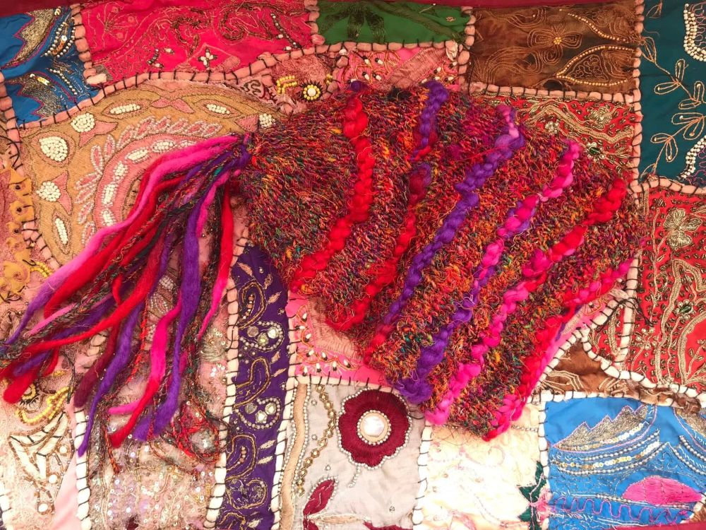 wool and recycled silk dreads hat