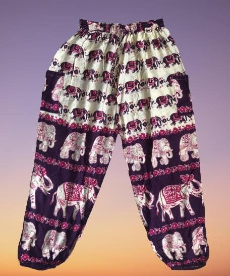 Elephant print harem trousers