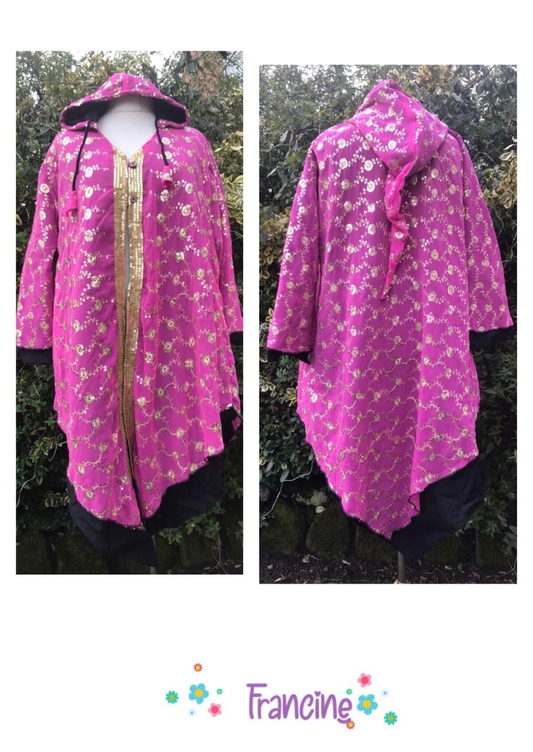 Louanna-Sunshine vintage sari pixie hood jacket