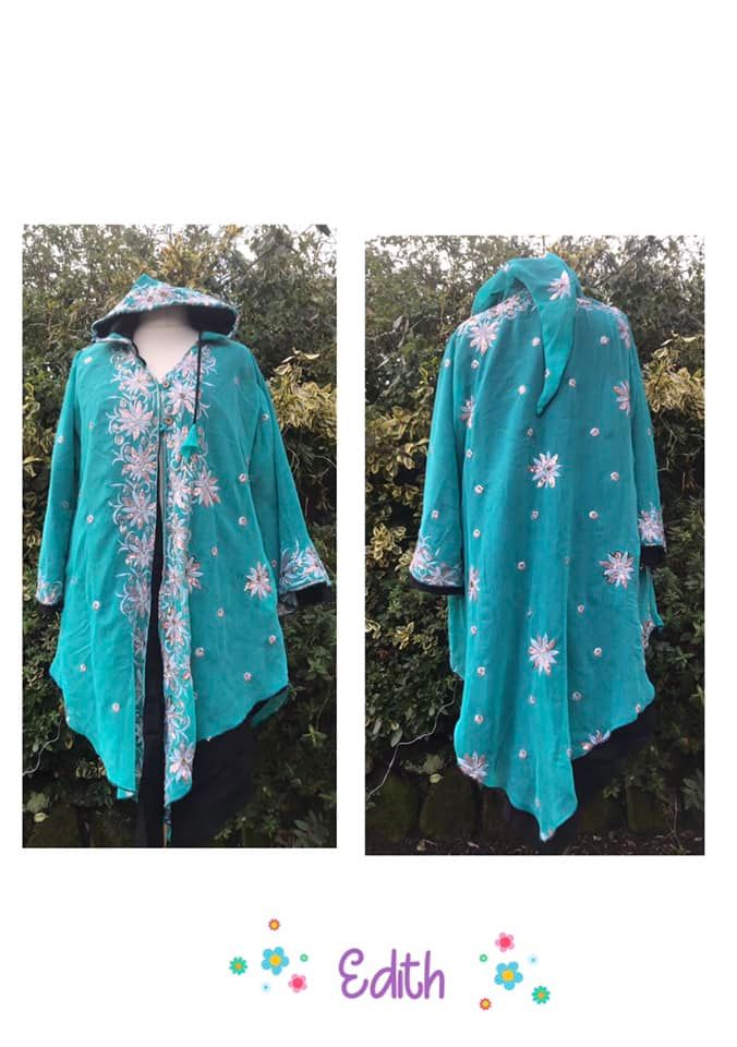 Louanna-Sunshine vintage sari pixie hood jacket [Edith]