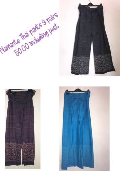 Wholesale lot of 9 pairs Namaste fairtrade Thai pants