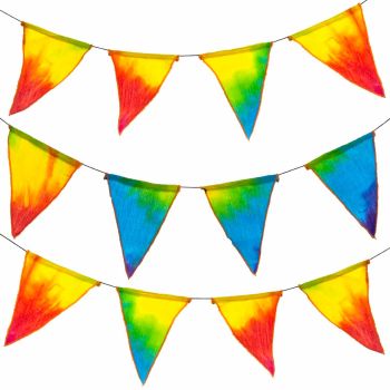 Rainbow tie dye bunting 50cms [8 triangles]