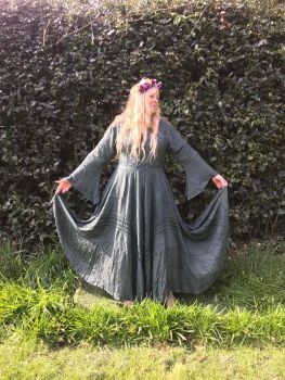 Beautiful Gwendolyn  faery realm goddess dress 12-16 Dark green