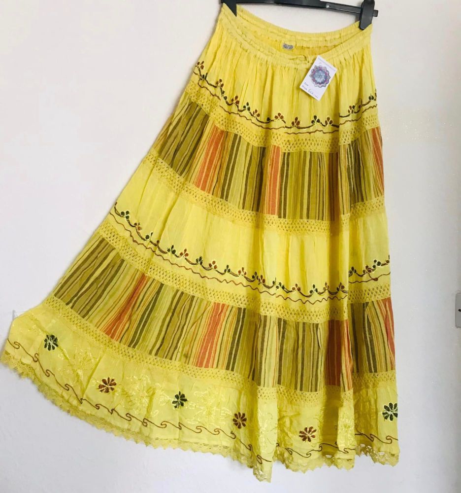 Lovely tiered and embroidered boho skirt