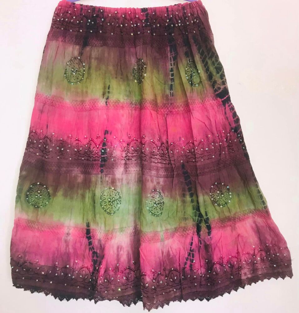 Lovely tie dye  sequin hippy skirt