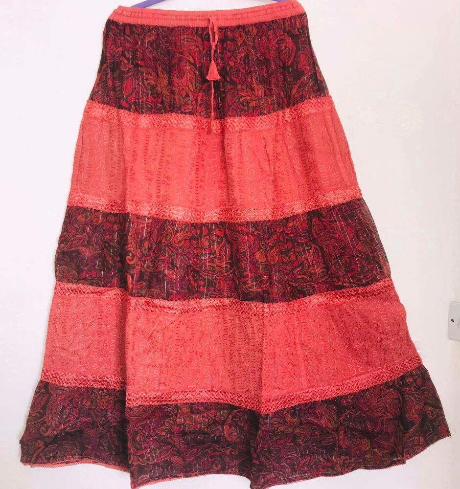 Boho maxi    tiered  hippy skirt