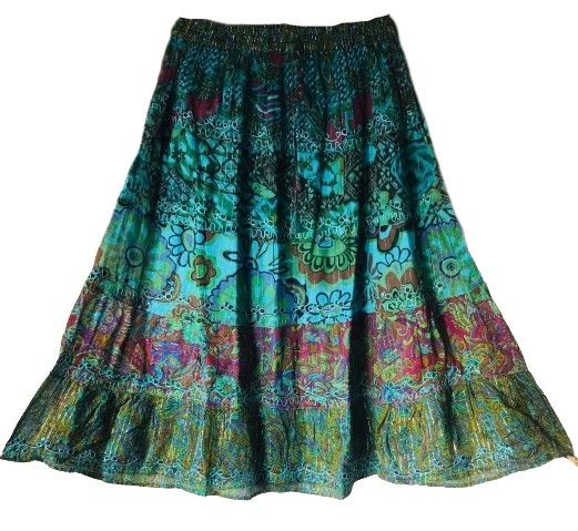 Beautiful sparkly summer hippie skirt [up to 48 inches waist]