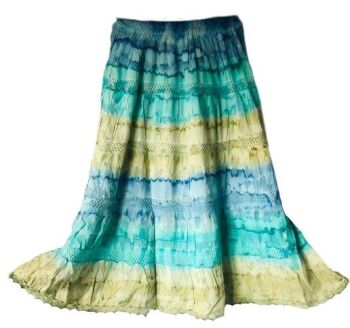 Gorgeous tiered tie dye hippie skirt [up to 40 inches waist] [ns code]
