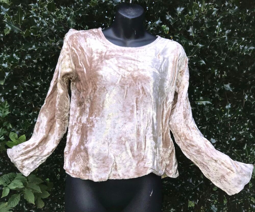 Gorgeous velvety boho top  [approx 40 inch bust-no stretch ]