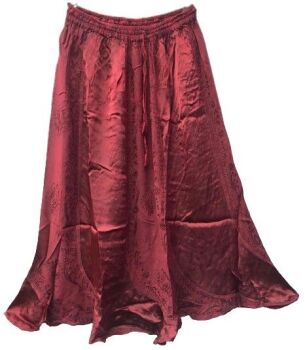 Lovely maxi skirt with gorgeous satin feel panels  [waist approx 30-44 inches]