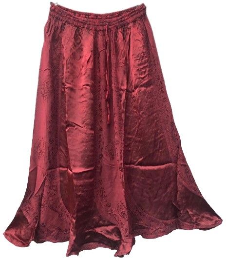Lovely maxi skirt with gorgeous satin feel panels  [waist approx 30-44 inch