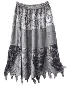 Whimsical pixie hem velvety panel  skirt [Curvy -waist approx 28-50 inches]