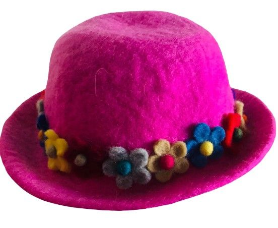 Gorgeous hippy dippy felt flower hat
