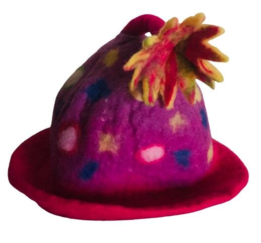 Gorgeous hippy flower pot felt flower hat