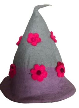Gorgeous witchy  felt flower hat
