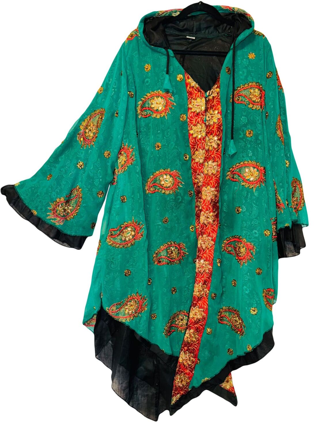 Fae decorated sari pixie hood jacket